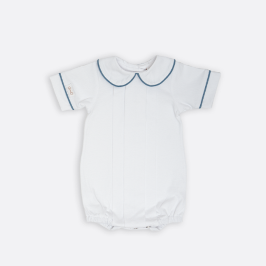 Blue Trim Cotton Bodysuit